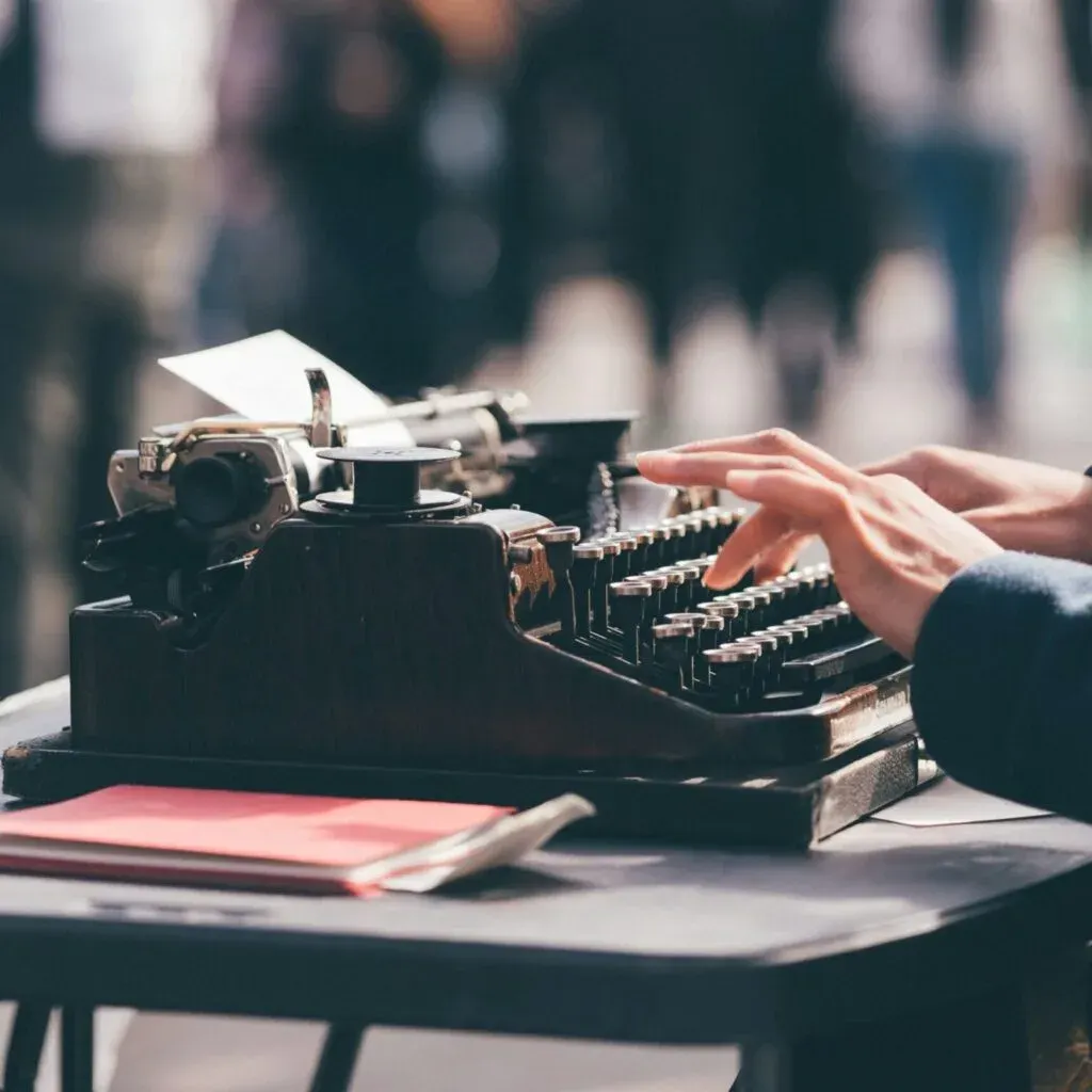Writing on a classic typewriter